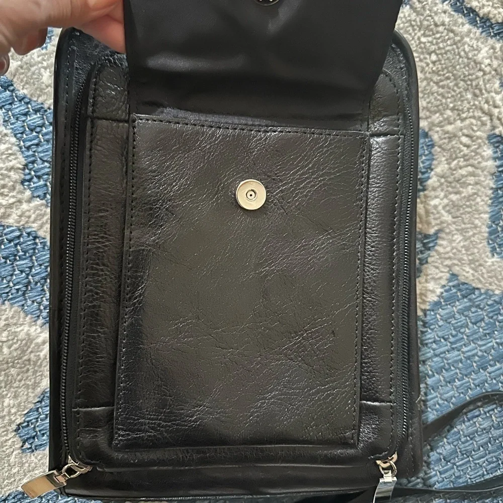 PELLE STUDIO Black Leather Crossbody Bag Vintage